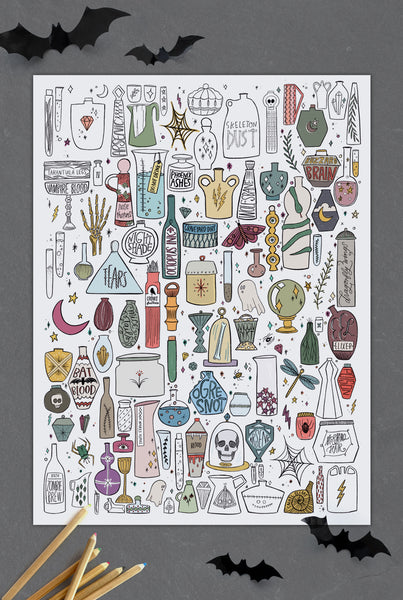 Potions Coloring Poster