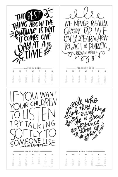 Quotes to Live By — 2020 Calendar