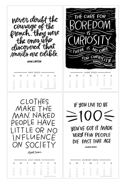Quotes to Live By — 2020 Calendar