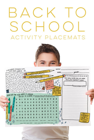 Back to School Placemats and Activities