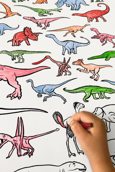 100 DINOSAURS giant coloring poster