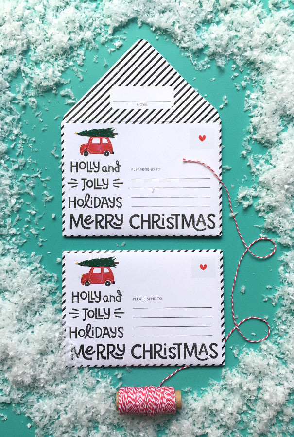 Merry Happy Printable Envelopes