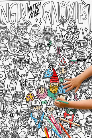 Hangin' with my Gnomies Coloring Poster