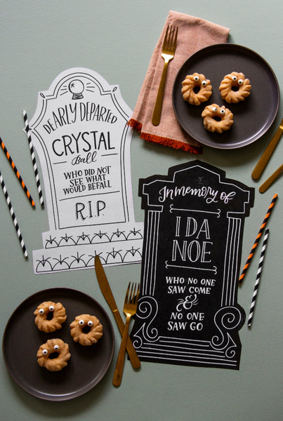 Dead Man's Party Tombstone Placemats