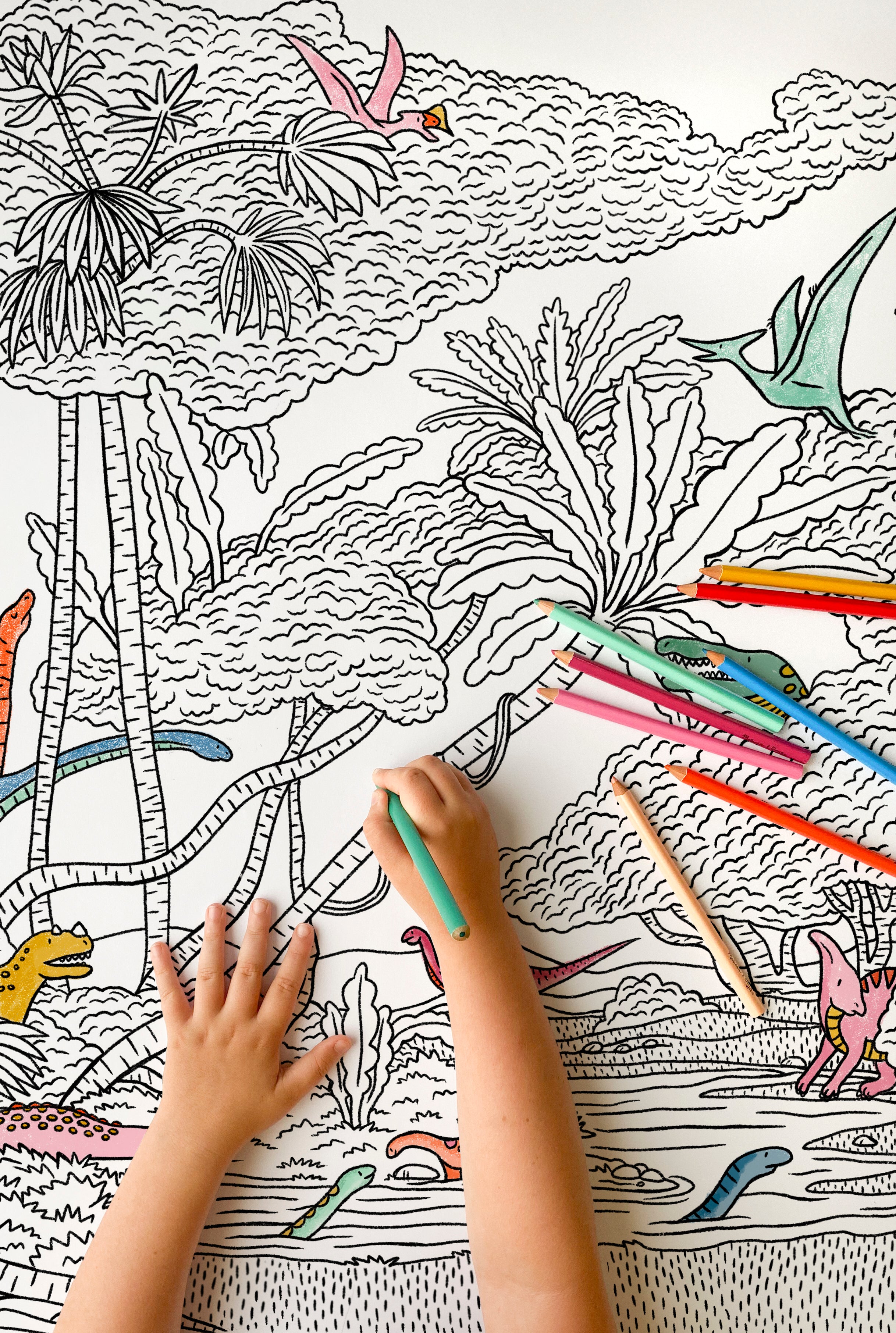 Hidden Dinosaurs Giant Coloring Poster