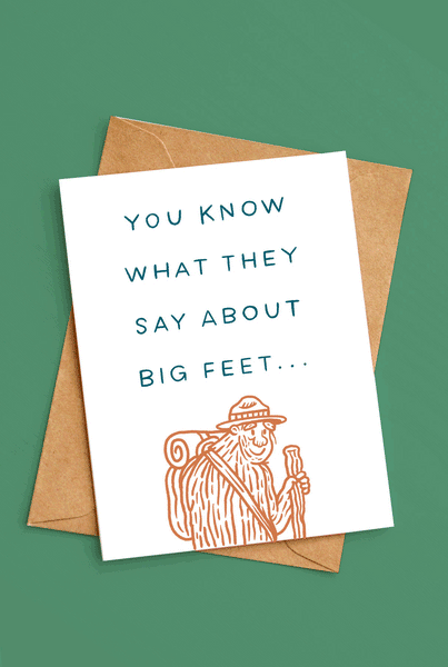 Bigfoot Valentines Card