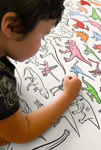 100 DINOSAURS giant coloring poster
