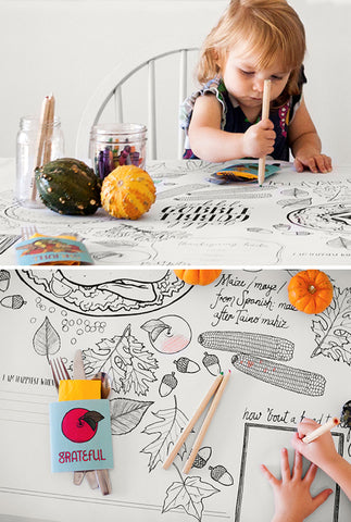 Draw Together Thanksgiving Table Cover