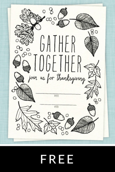 Draw Together Thanksgiving Invitation