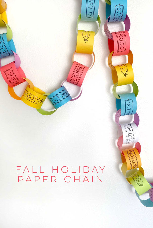 Fall Holiday Countdown Paper Chain