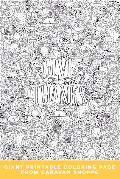 GIANT Thanksgiving Coloring Poster