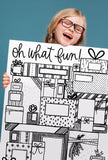 Oh What Fun Giant Coloring Poster + Pages