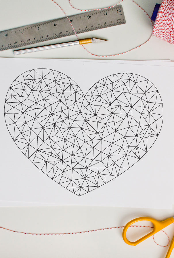 Modern Heart Coloring Page