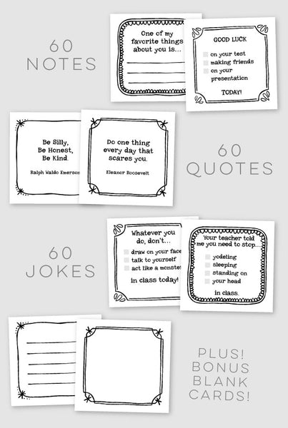 Placemats, Notes, Quotes, Jokes + FREE ABC poster