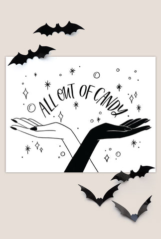 All Out of Candy Halloween Sign