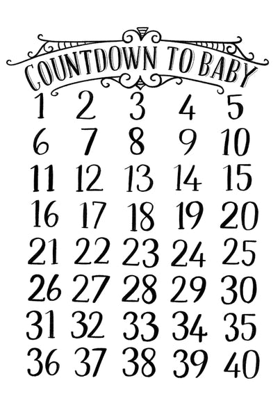 Pregnancy Chalk Countdown Chart Caravan Shoppe