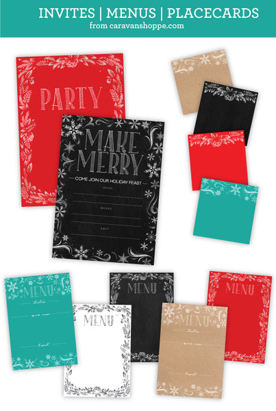 Christmas Tradition Chalk Set - Menu, Placecards, Invites